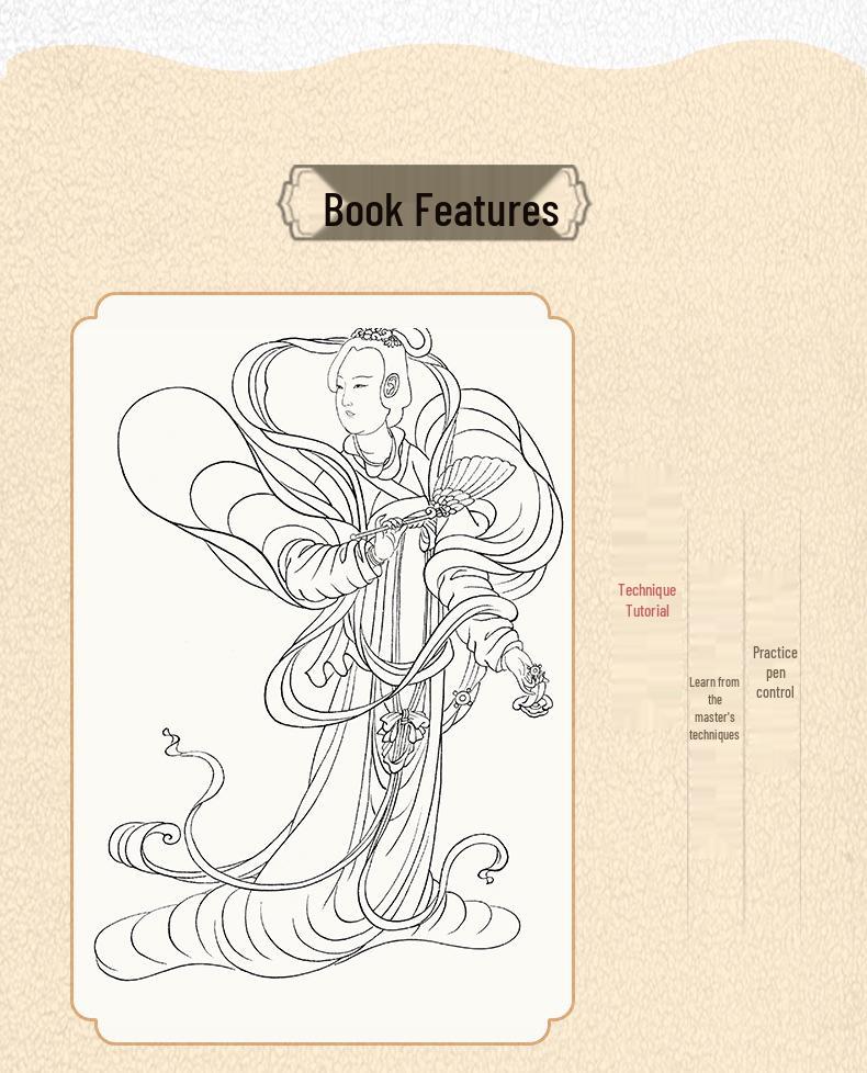 Baimiao Painting Guide: Gongbi Technique for Classic Beauty Figures - Beginner Tutorial Album