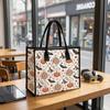 Boho Halloween Tote Bag Pumpkin Bat Pattern Casual Handbag for Daily Shopping