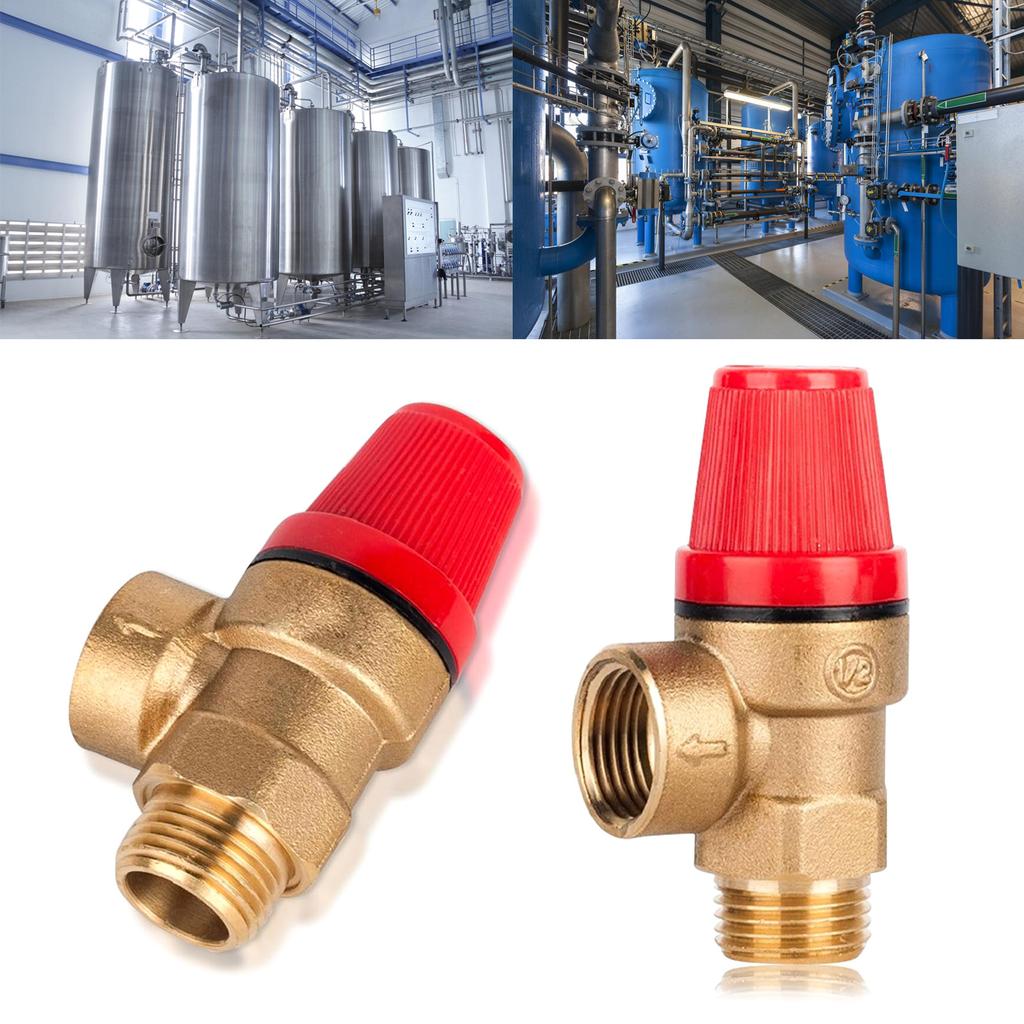 1/2 Inch Sturdy Brass Safety Valves DN15 Relief Valves for Water Oil Gas Pressure Release with EPDM Diaphragm Use