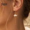 Smooth Visual Effect Earrings 1 Pair Flower Holder Earrings, Spiral DIY Durable Dangling Long Jewelry Gifts for Mom Daughter Classic Style
