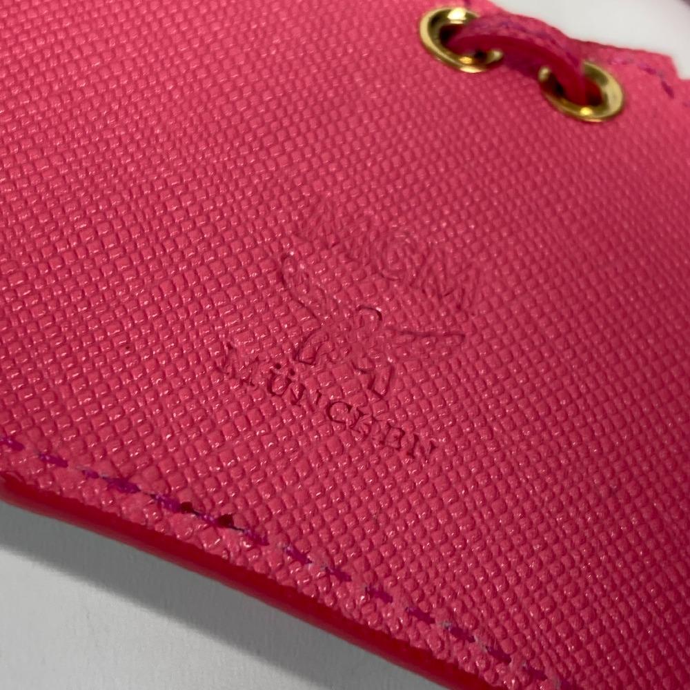 MCM Vicetos logo Bag Design Bag Charm Key Holder Leather Beige/pink Unused