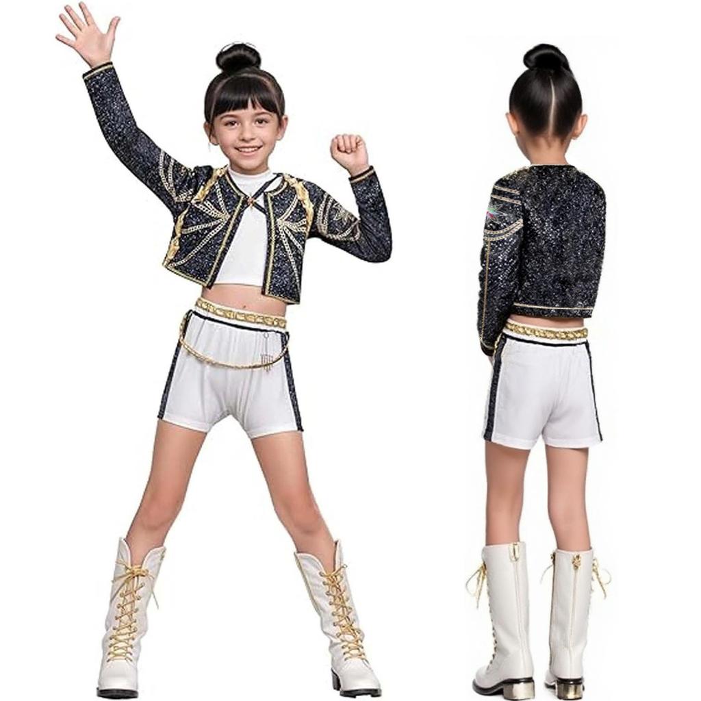 Super Star Singer Dancer Party Dress Up Costume For Children Girls Halloween Christmas Birthday Gifts Role Play Cosplay Suit