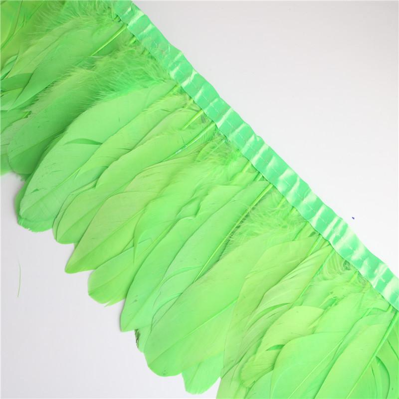 2 Meter/Lot Gänsefedern Besätze gefärbt Echte Gänsefeder Fransenbänder für Kleid Rock Stoffgürtel dekorative Kleidung