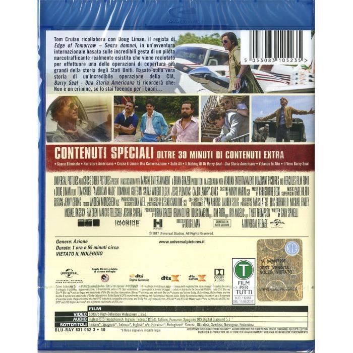 Blu-ray American Made - Universal Pictures - Full HD - Allemand, Anglais, Espagnol