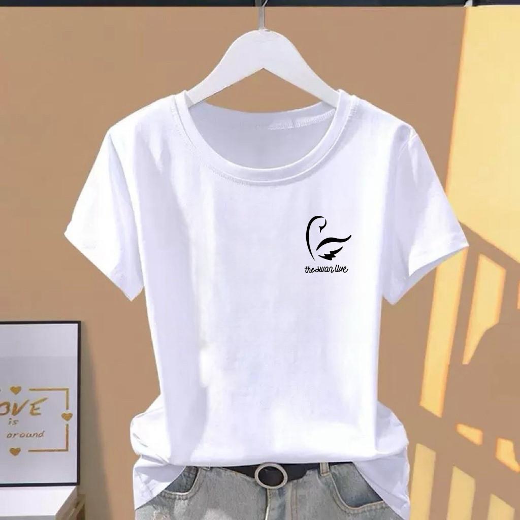 Women's Summer 2026 Bear Print Casual Loose Round Neck Short Sleeve T-Shirt