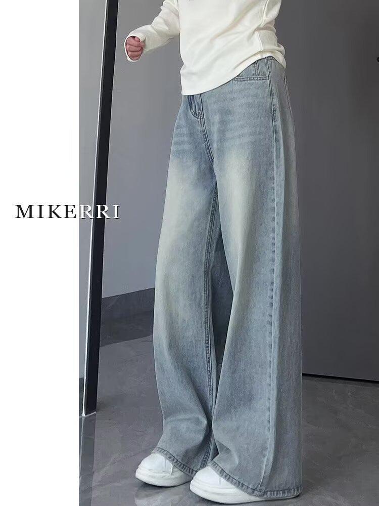 

High-Waist Plus Size Wide-Leg Jeans for Women – Spring/Autumn, Floor-Length, Loose Fit XS