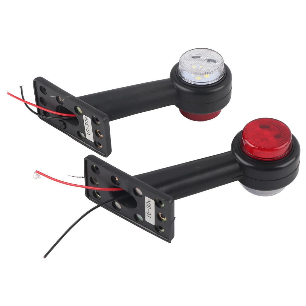 2Pcs 12 LED 10V‑30V Elbow Side Marker Indicator Light Lamp Side Marked Lamp for Car Truck (X1)