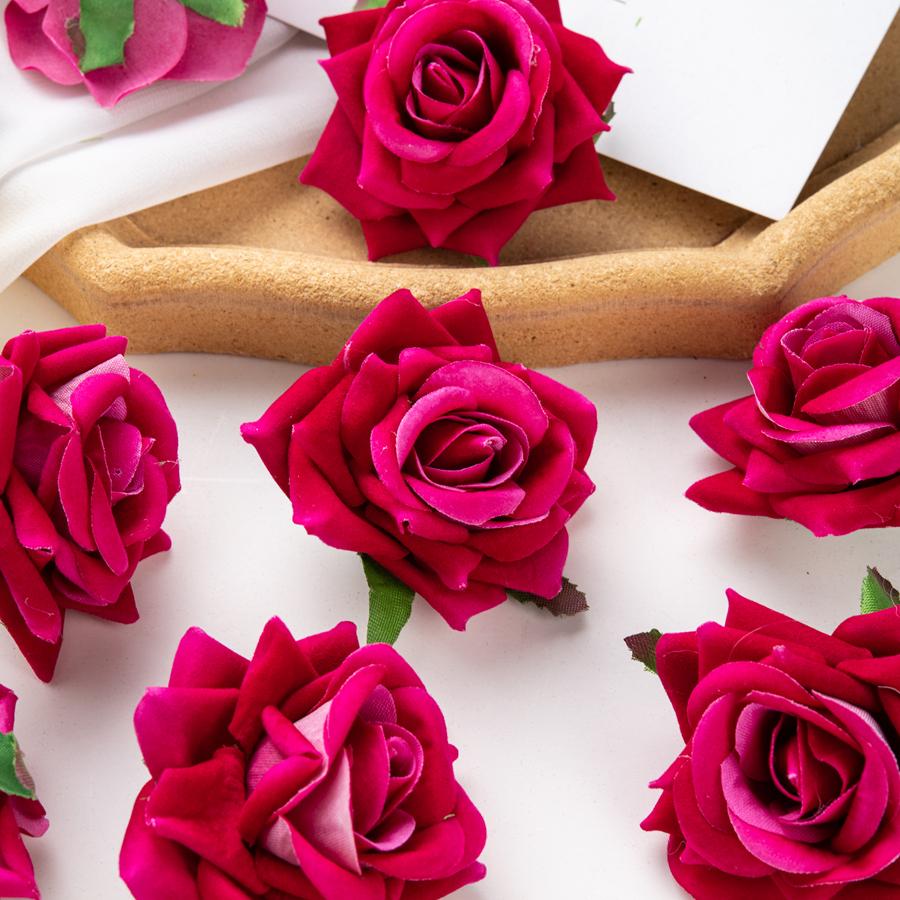 10Pcs Artificial Flowers for Scrapbook New 's Decortion Wedding Outdoor Garden Christmas Home Candy Box Flannel Rolled Roses