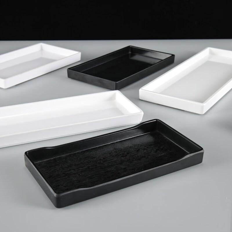 Japanese Style Narrow Rectangular Melamine Serving Tray
