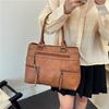 Women'S Large Capacity Vintage PU Leather Tote Bag Ladies Multi-Pocket Shoulder Handbag 2026 Summer Casual Work Crossbody Bag