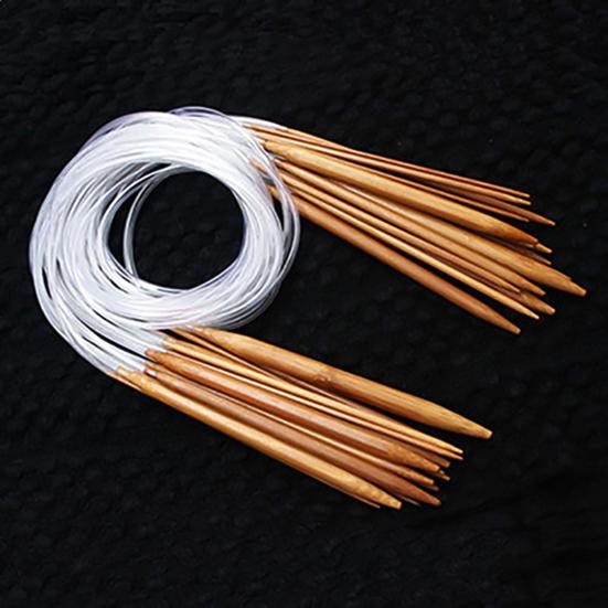 Agulhas de tricô circulares, toque confortável, convenientes, flexíveis, bambu, agulhas circulares para luvas