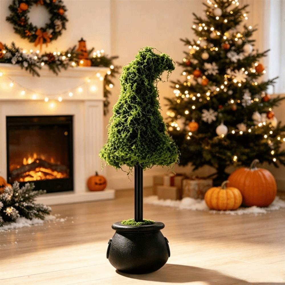 Natural-Looking Christmas decoration tree Faux Moss Material Vivid Appearance Cypress Tower Ornament Year-Round Decor"