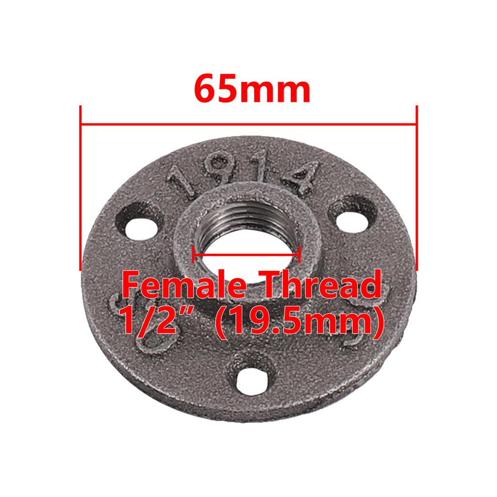 Floor Flange 1/2" 3/4" 1" Female Thread Pipe Flange Industrial Plastic Iron Pipe Fittings Garden Decorative Supplies