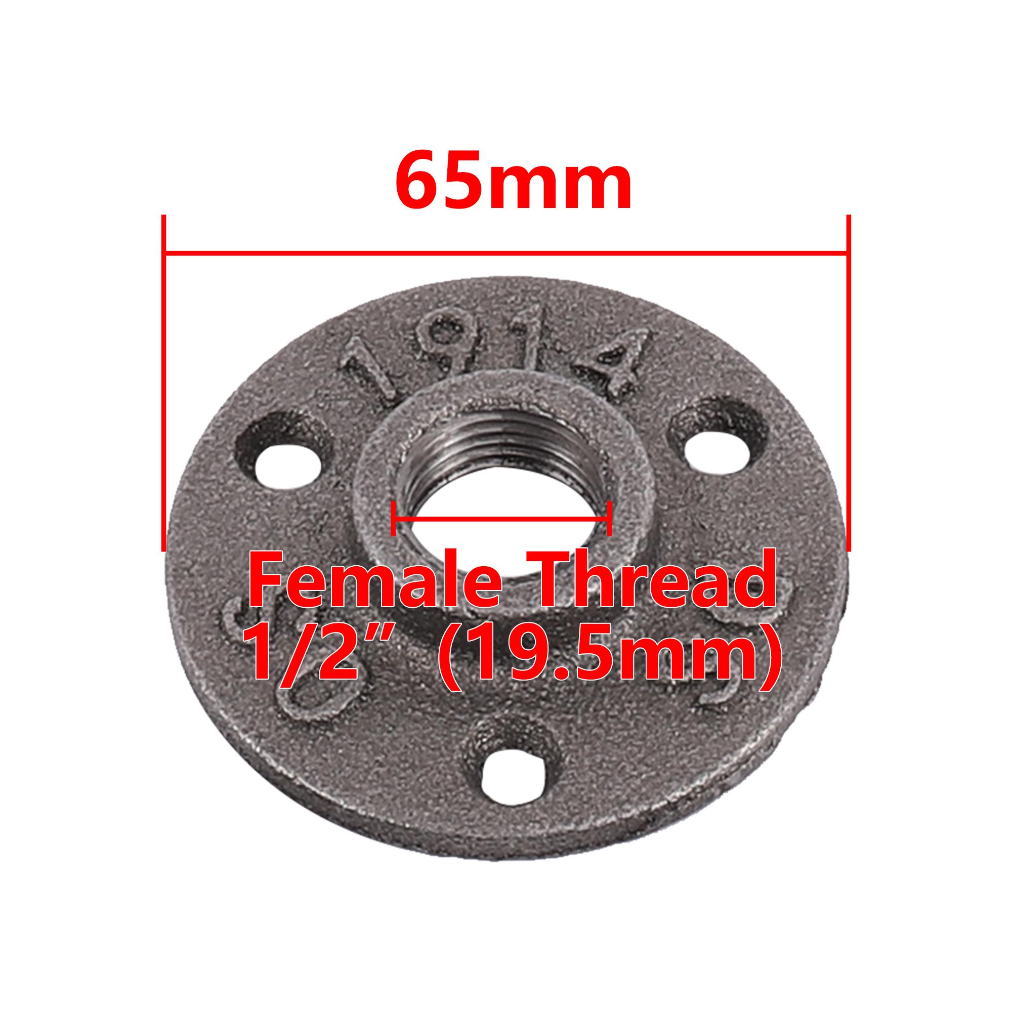 

Floor Flange 1/2 3/4 1 Female Thread Pipe Flange Industrial Plastic Iron Pipe Fittings Garden Decorative Supplies