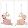 1PC Cute Christmas Tree Decor Xmas New Year Xmas Party Decor Wooden Plush Deer Pendant