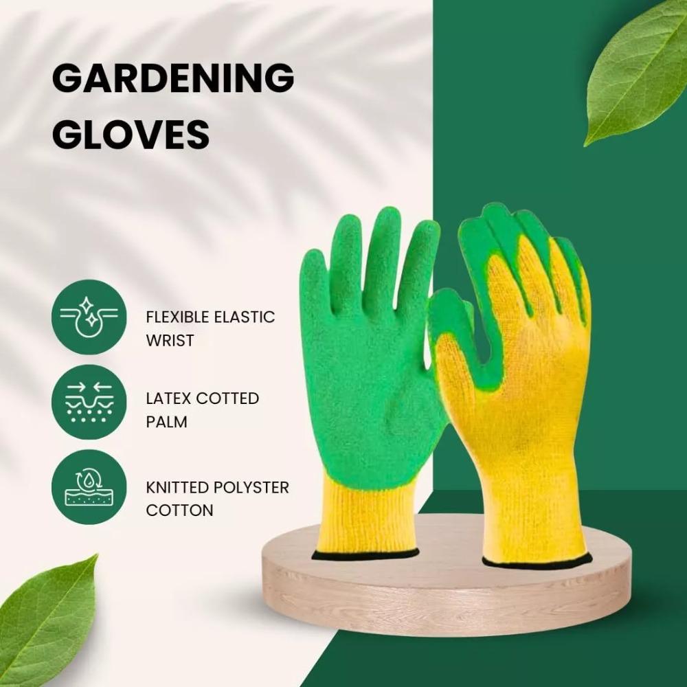 2 Pairs Latex Coated Gardening Gloves Thorn Proof Long Sleeve Gloves Durable Work Gloves