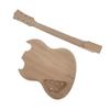 Yinfente 1-Piece Brown Guitar Kit - Mahogany Body & Neck, Rosewood Fretboard, 22 Frets, 24.75" Scale, DIY Guitar