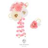 Hair Ornament 2 Piece Set Flower Tsumami Craft Mizuhiki Corsage Pink White Kaz5319 (Soubien) Lamé