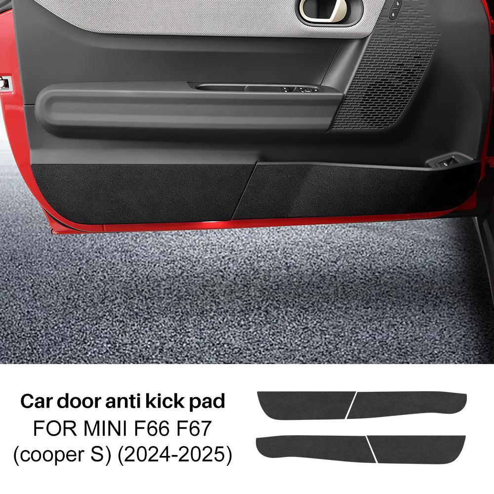For Mini Cooper S F66 F67 2024 2025 Car Door Anti-Kick Mat Suede Leather Sticker Soil-Proof Children's Kick Pad Accessories