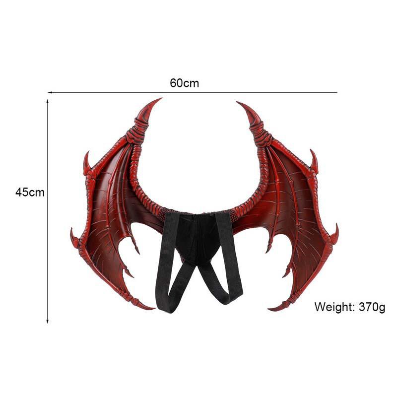 Halloween Mardi Gras Kids Devil Cosplay Dragon Wings PU Featherless Angel Wing Costume Party