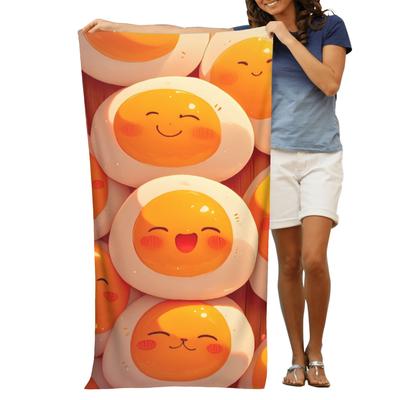 Cute Smiley Face Ocean Beach Towel Large Absorbent Quick Dry Pool Mat Beach Bath Towel for Tropical Summer Resort 70x140cm