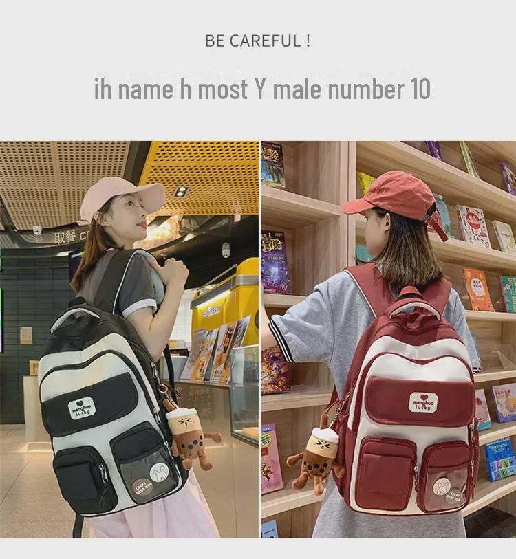 Stylish Large-Capacity Korean School Backpack for Girls with Durable Wide Shoulder Straps