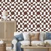 Wallpaper Casual Checkerboard Rust and White for Living Room and Bedroom 50x1000
