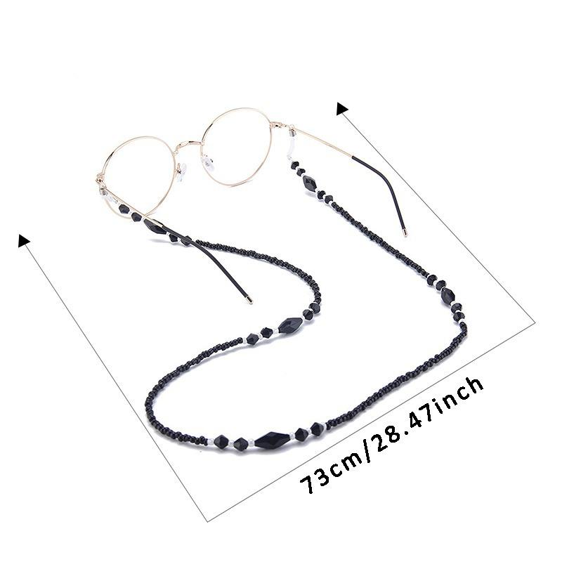 New Women Eyeglass Chains Black Acrylic Beads Chains Anti-slip Eyewear Cord Holder Reading Glasses Rope Eyewear Accessories
