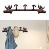 Dubbel Älg Gjutjärn Väggkrok För Nycklar Kappa Dekoration Robust Svart Metall Hemdekoration Dekorativ Hängare