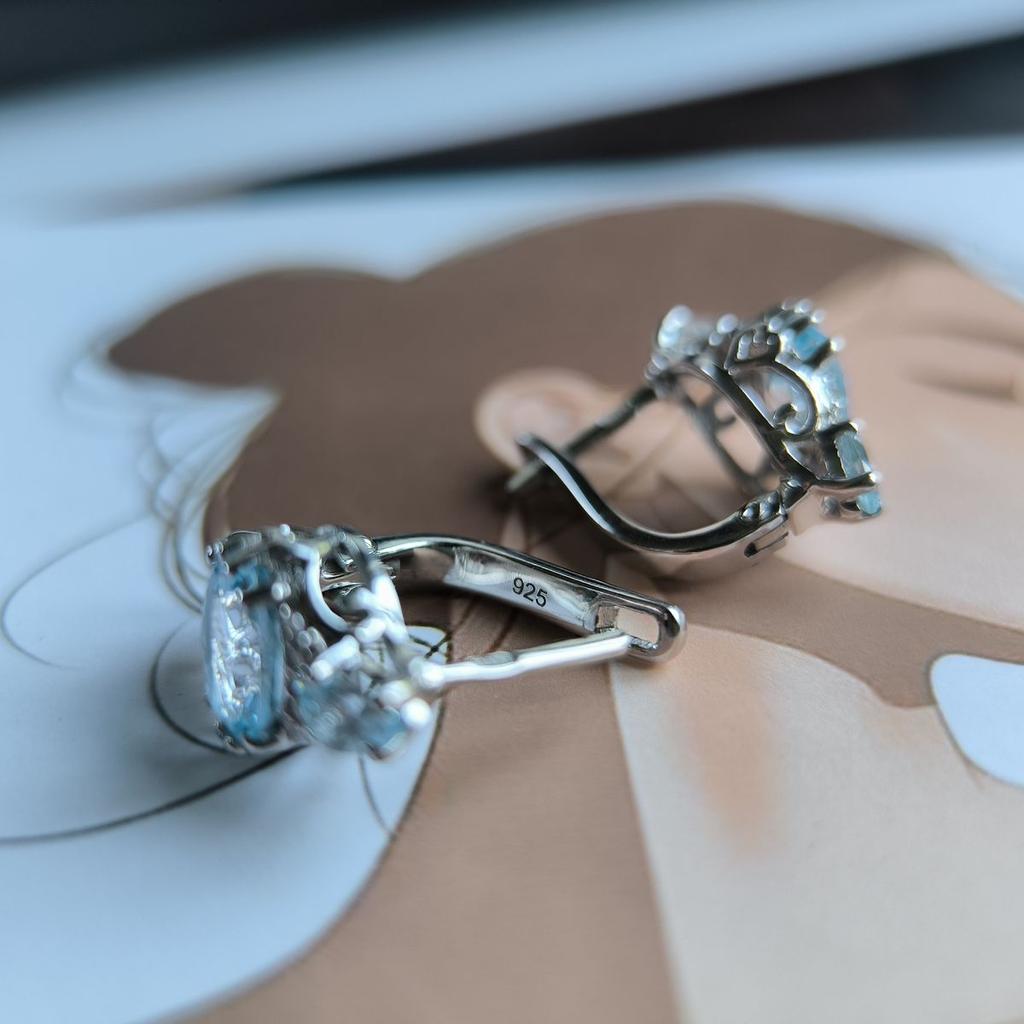 Silver Earrings with Natural Topaz 4.108ct (2188285)