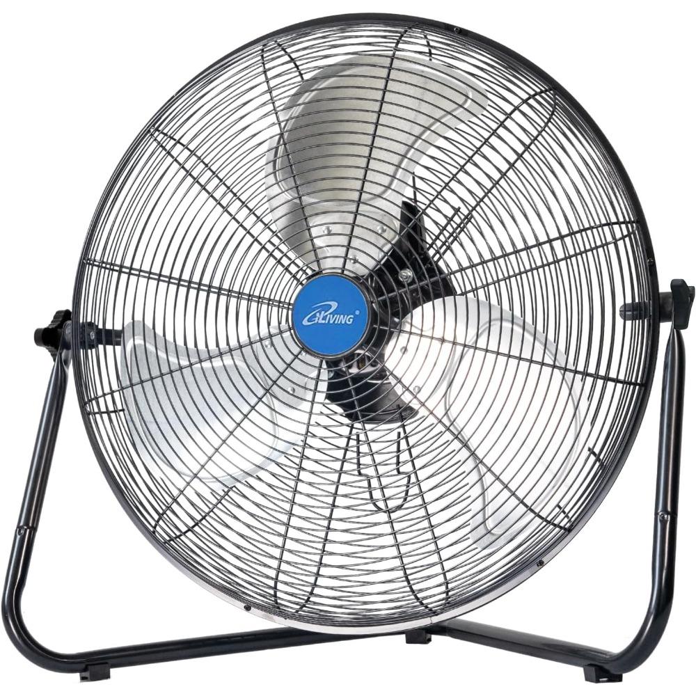 

20-дюймовый 5800 CFM высокоскоростной сверхмощный металлический напольный настенный вентилятор, для офиса, коммерческого помещения, рабочей станции, теплицы, гаража чёрный