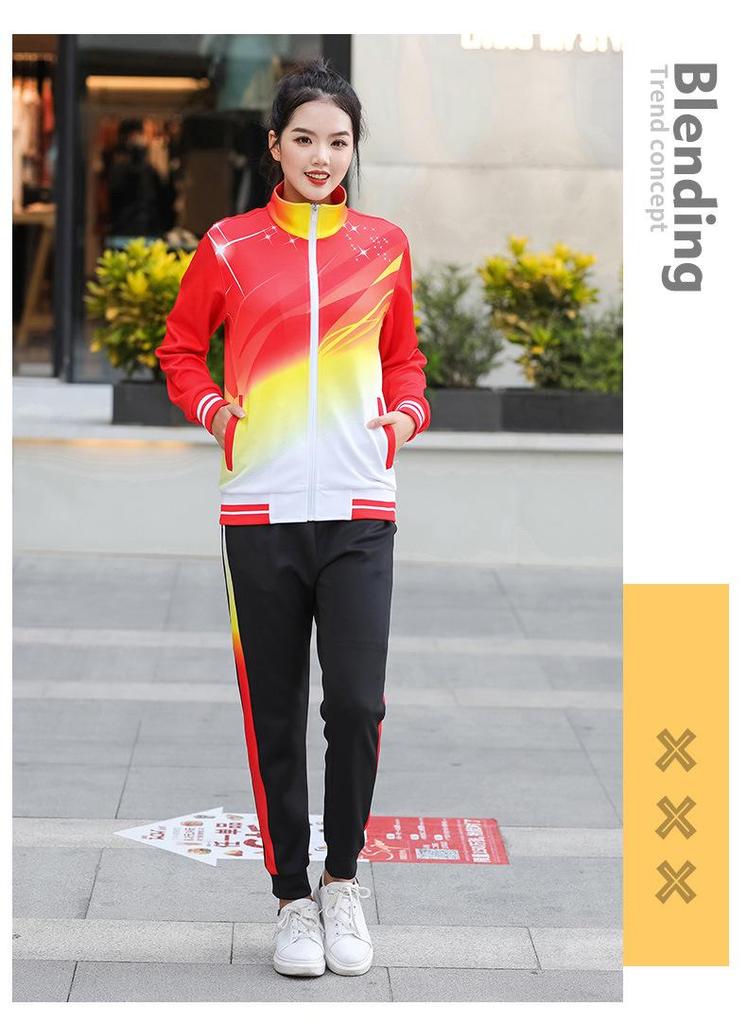 2021 Unisex Spring/Autumn Sports Suit: Long Sleeve Lapel for Running, Casual, Class, or School - Couples' Matching Set