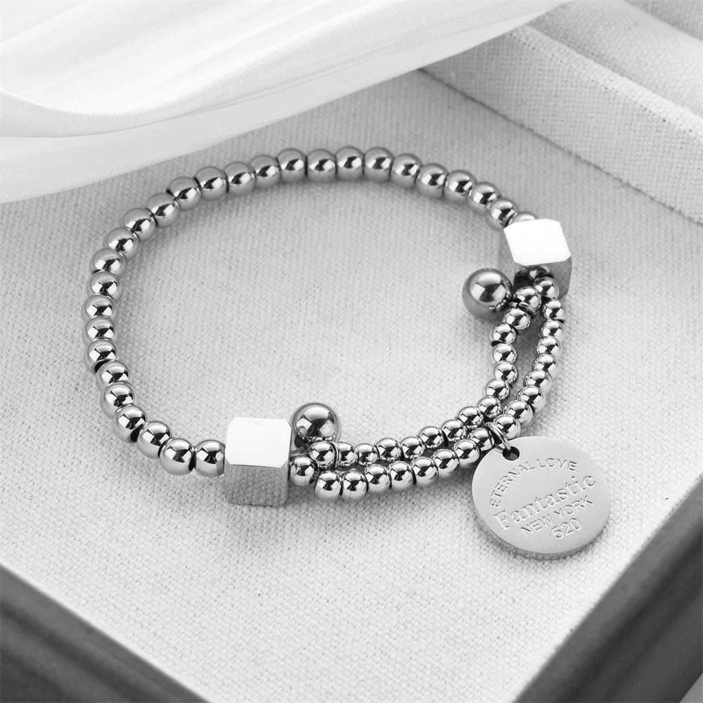 Korean Titanium Steel Four-Leaf Clover Bracelet - Women's Fashion, Versatile & Non-Fading Jewelry