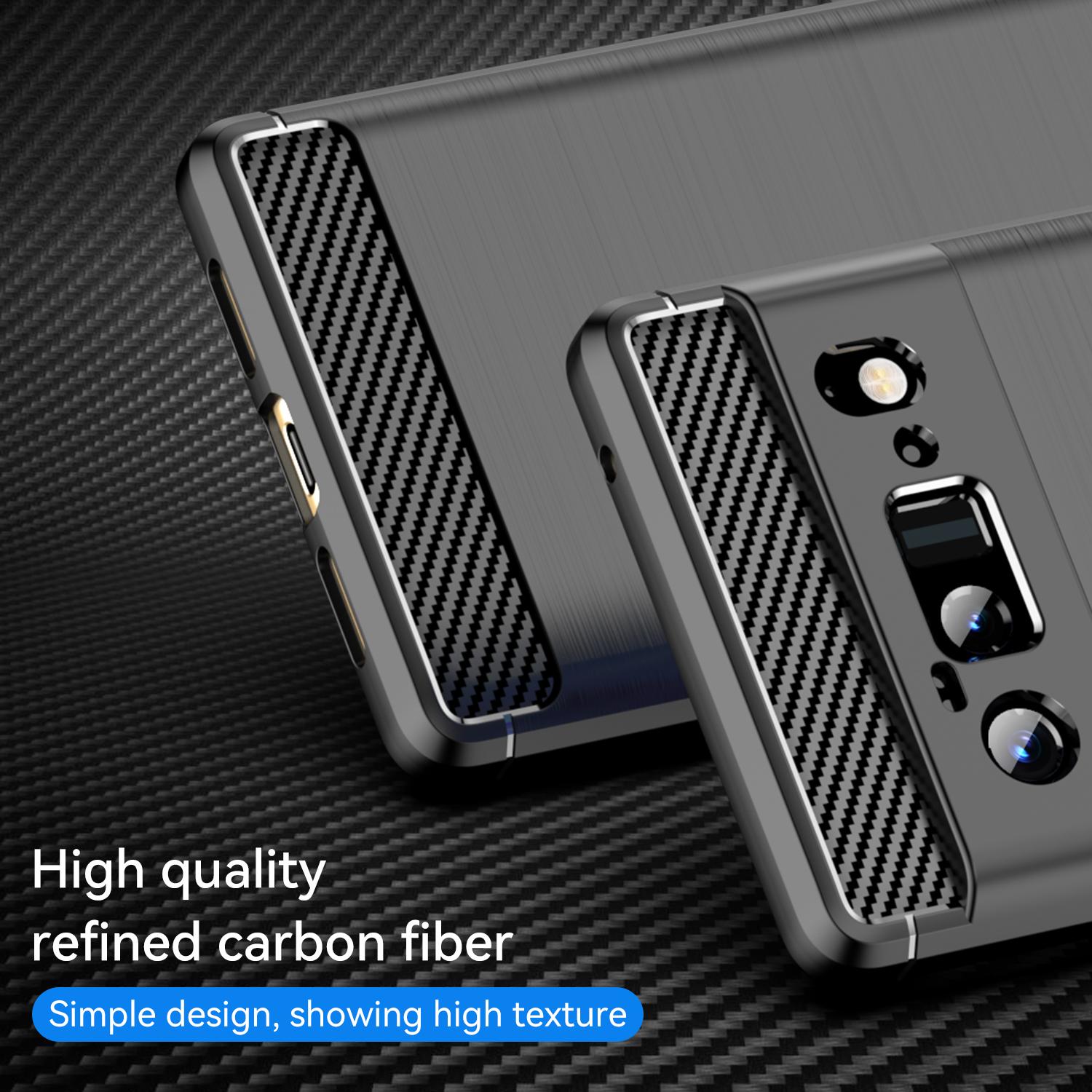 

1.8mm Carbon Fiber Texture TPU Case Brushed Surface Anti-Scratch Anti-Fall Phone Protective Cover for Google Pixel 6 Pro Black