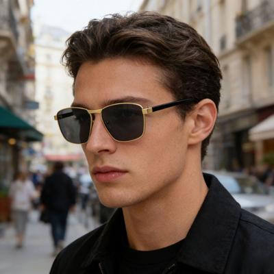 2026 Nowe Codzienne Metalowe Kwadratowe Oprawki Okulary Przeciwsłoneczne Unisex Klasyczne Okulary do Jazdy na Zewnątrz Podróż Ochrona UV dla Mężczyzn