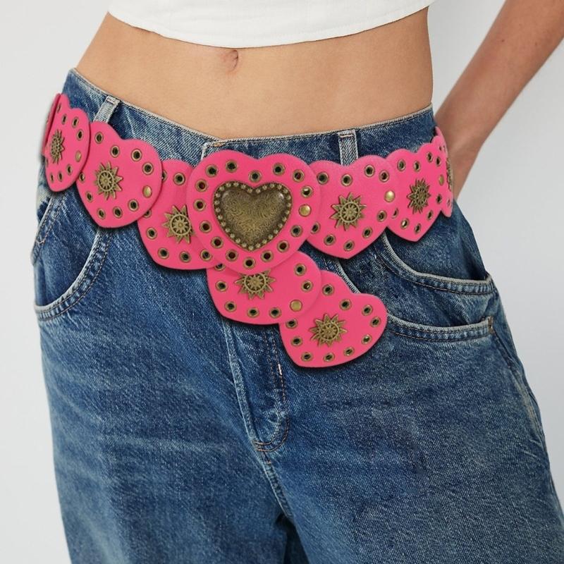 Girls PU Belt Motorcycle Adjustable Grommet Waist Belt Fashion Enthusiasts Belt Coat Dress Female Decorative Waistband