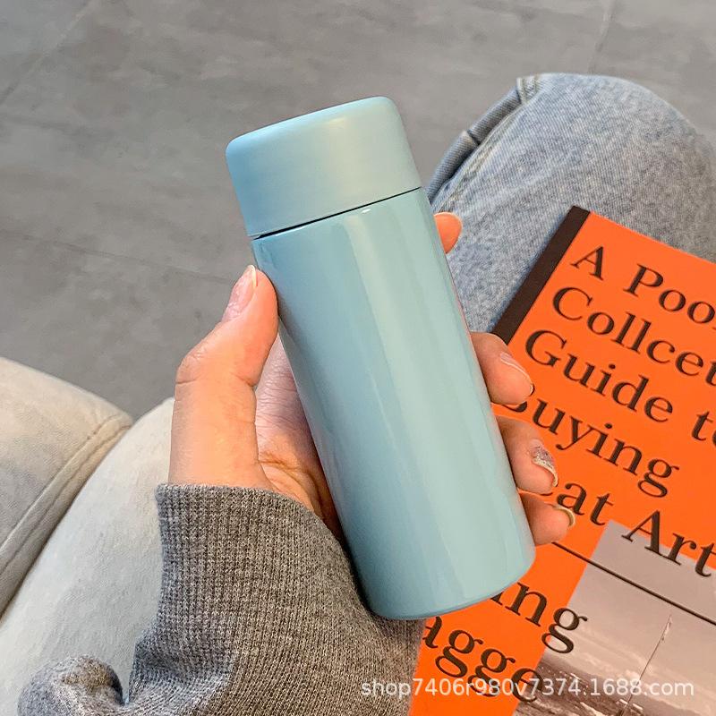 Frosted Mini Thermos Cup For Women, Small And Portable With Tea Compartment, Simple Small-Capacity Water Cup, Portable Pocket Cup