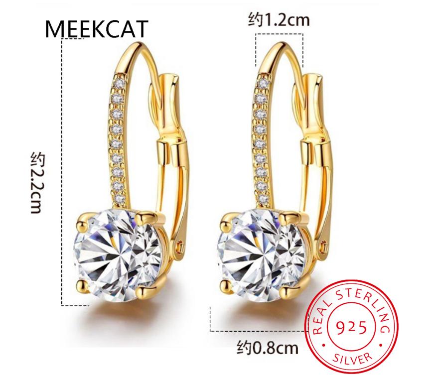 18K Gold 2 Carat Moissanite Hoop Earrings 8mm Lab Diamond Earring for Women Original 925 Silver Jewelry Huggies