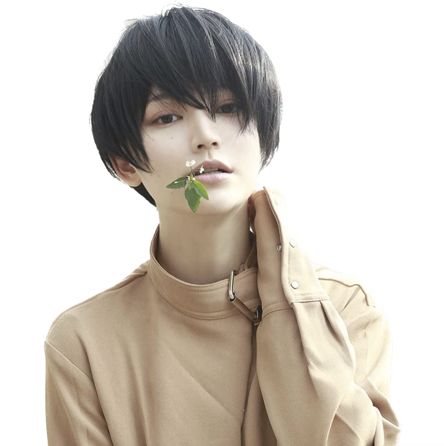 

Перука нового покоління для чоловіків, коротка, стильна, з волоссям, що виглядає натурально, термостійка, з підставкою, гребінцем та сіткою (чорний, AG01)