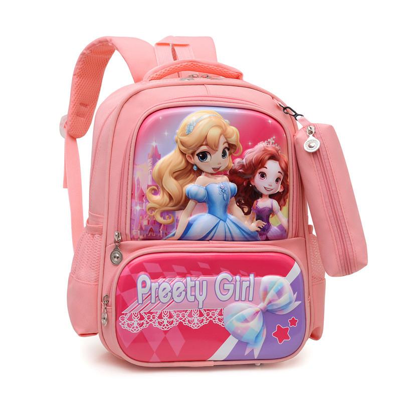 

Minimalist Trendy School Kid Backpack Multiple Compartment Durable Construction Deep Pink