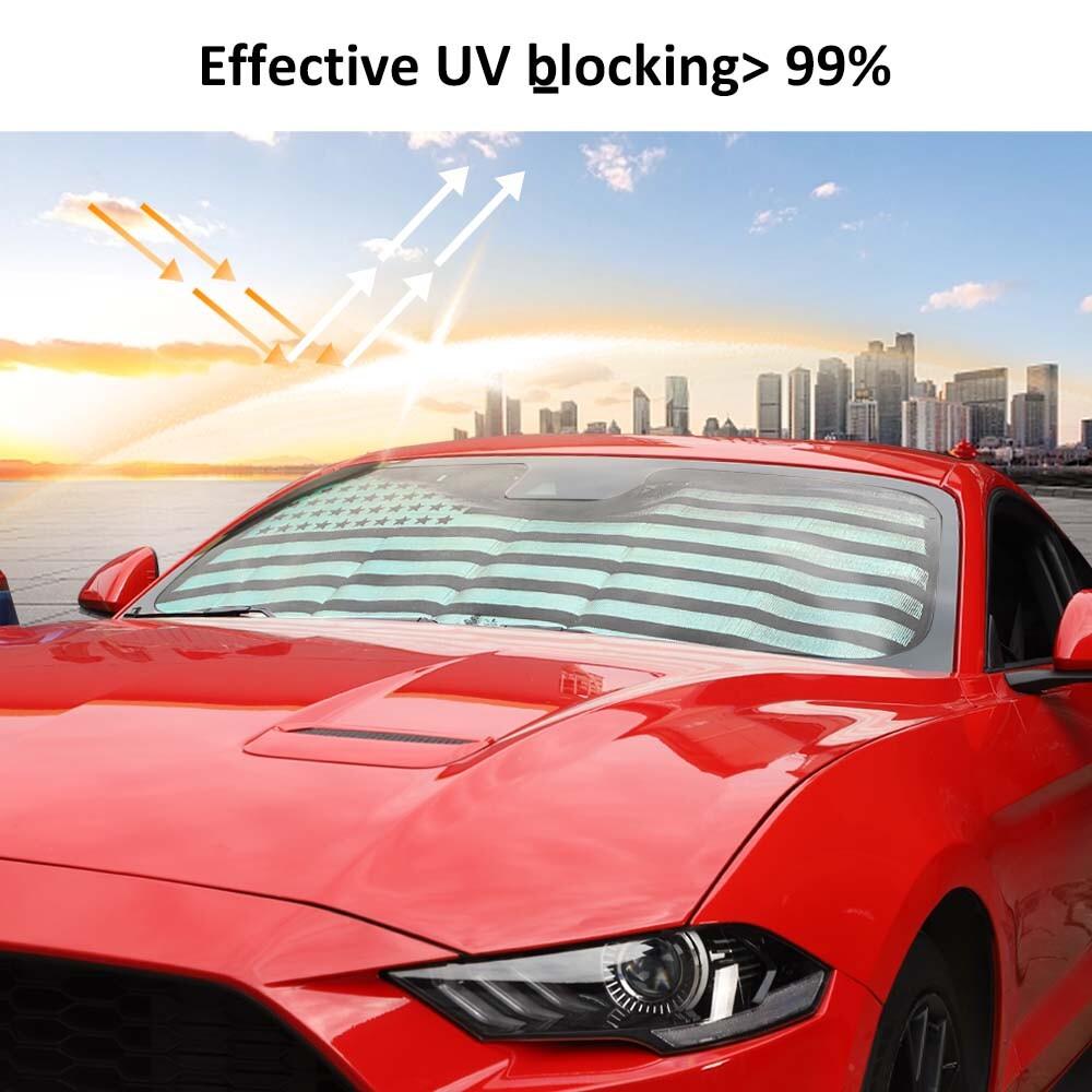 Windshield Visor SunShade Sun Shade US Flag For Ford Mustang 2015-20 Accessories