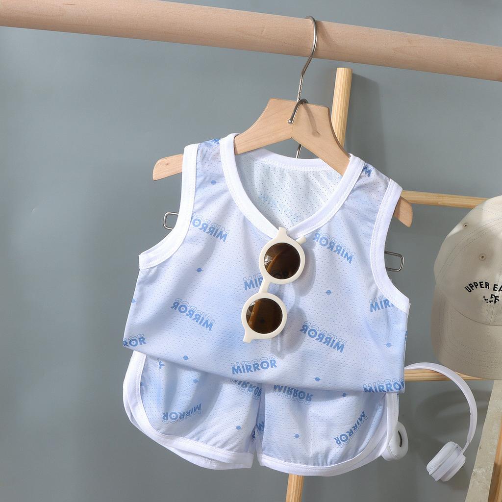 Children's Clothing Print Sleeveless Tops Shorts Cute Breathable Kids Summer Vest Shorts Set Tank Top For Baby Clothing Children