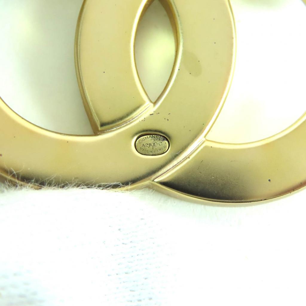 Excellent CHANEL Brooch COCO Mark rhinestone gold Women A21C Used