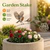 Creative Metal Bird Sculpture Garden Stakes Decor Outdoor Robin Art Ornament Yard Fence Lawn Decorative Statue