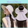 Womens Wide Brim Sun Hat With Detachable Shawl And Uv Blocker For Summer Outdoor And Vacation