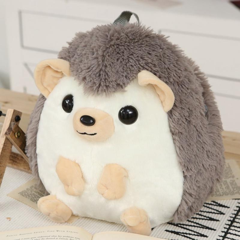 One Piece Cute Soft Hedgehog Plush Backpack Kawaii Comfortable School Bag Cartoon Animal Bag Children's Gift Boys Girls Student
