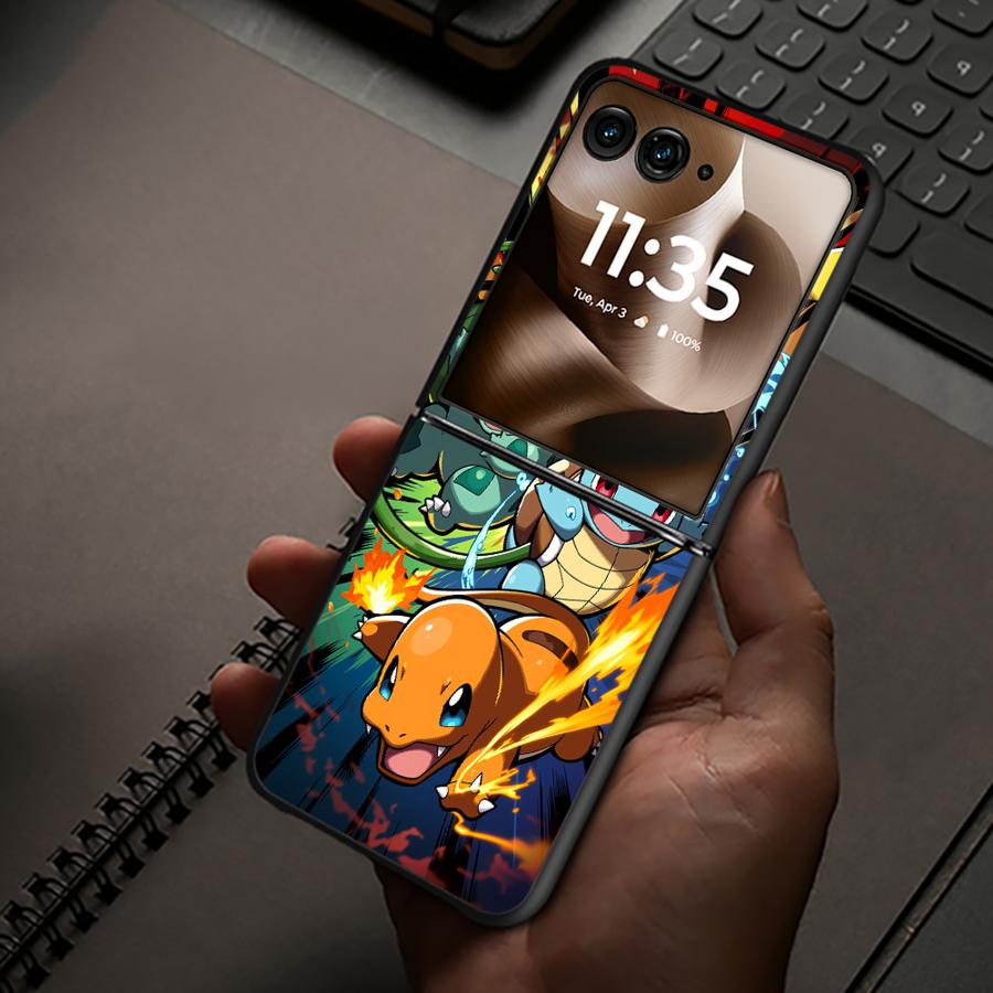 

Back Phone Cover Luxury Funda Case for Motorola 50 50/60 60 Ultra Cartoon Hot Pokemon Motorola Razr 50
