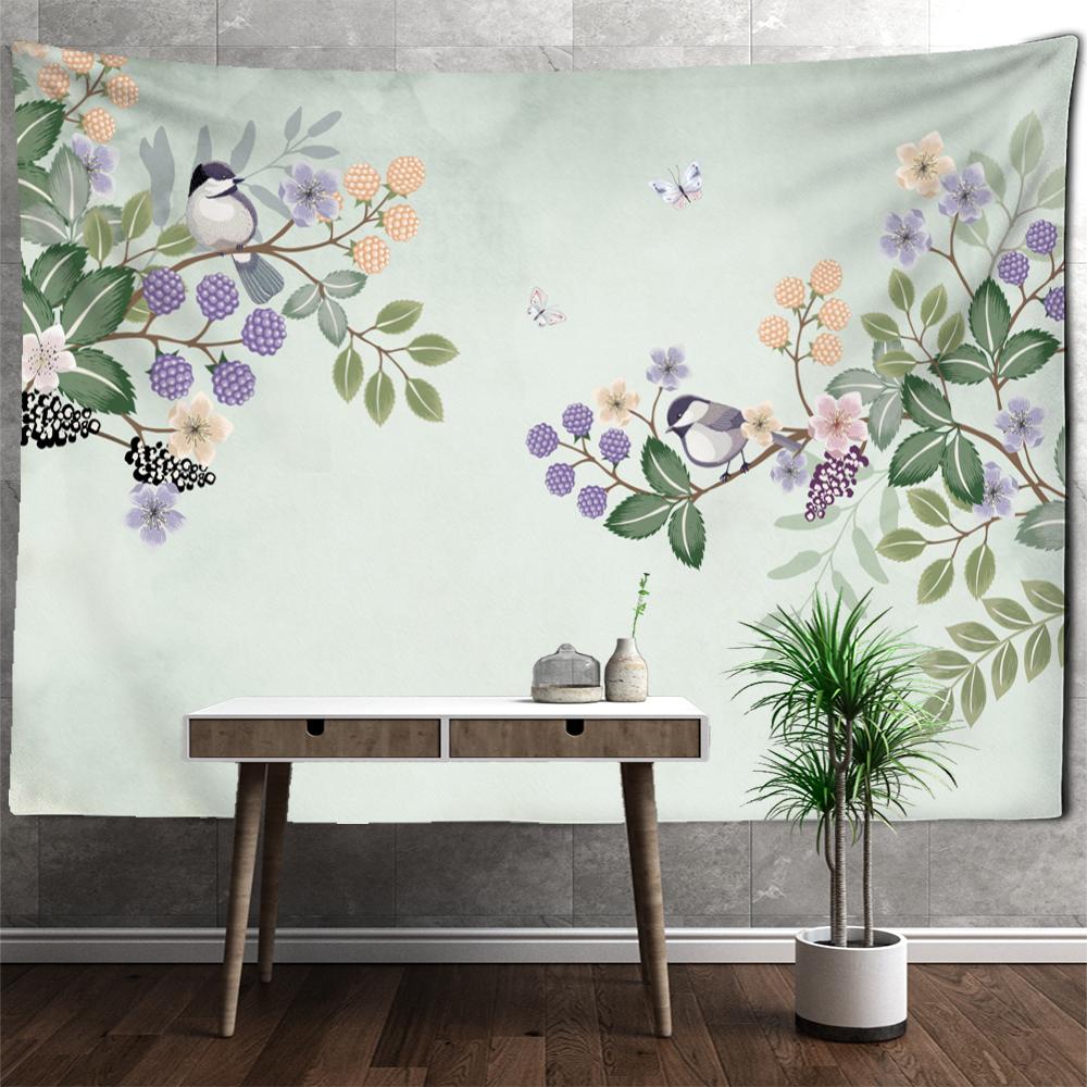 Vintage Green Tropical Plants Tapestry Wall Hanging Psychedelic Witchcraft Mystery Dorm Living Room Home Decor