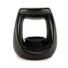 Ceramic Zen Oil Burner - Large Oval Pebble  - Matt Black