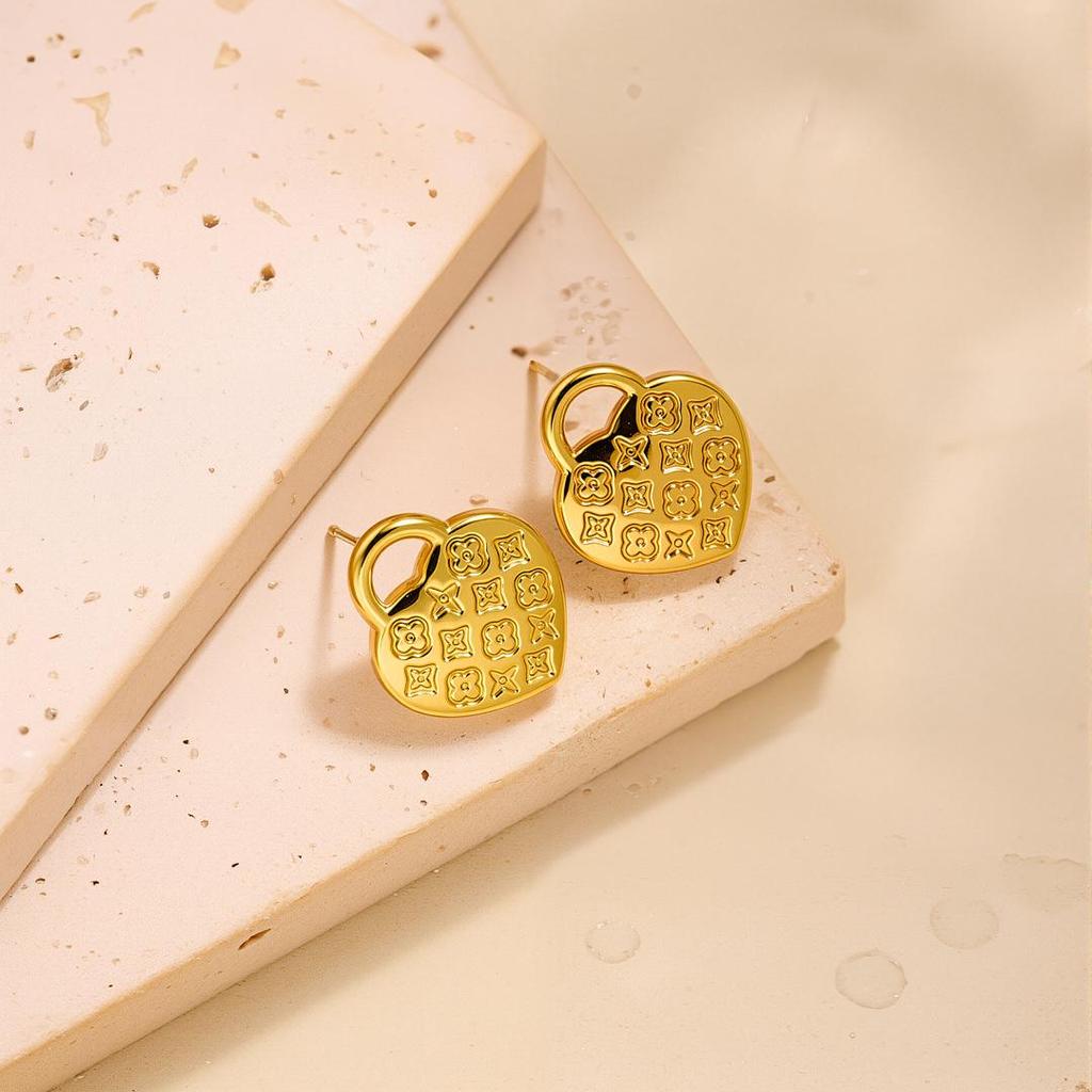 Geometric Irregular 18k Gold Titanium Steel Earrings for Women
